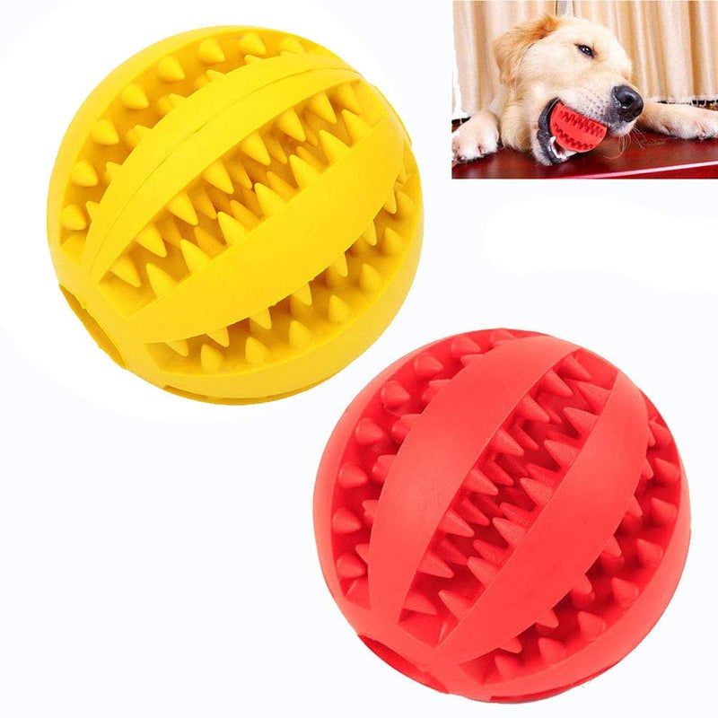 Sunglow 2 Pack Dog Toy Ball - Nontoxic Bite Resistant Teething Toys for Small/Medium/Large Dog and Puppy Cat, Dog Pet Food Treat Feeder Chew Tooth Cleaning Exercise Game IQ Training - Image 1